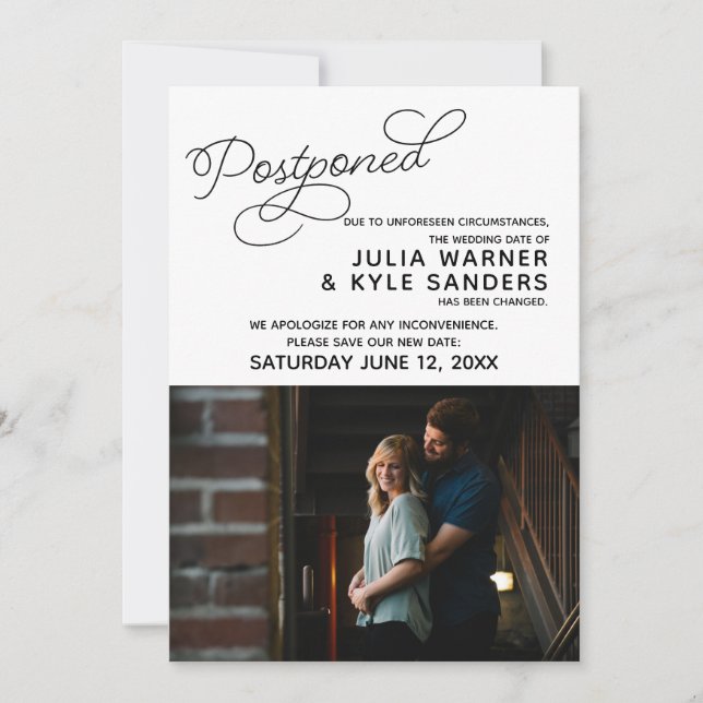 Bröllopsannonsering uppskjuten inbjudningar (Framsida)