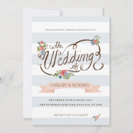 Bröllopsband - Blått Inbjudningar