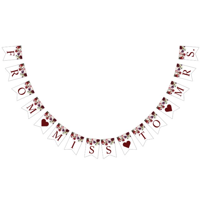 Bröllopsbanner i Burgunderros Vimplar (Alla)