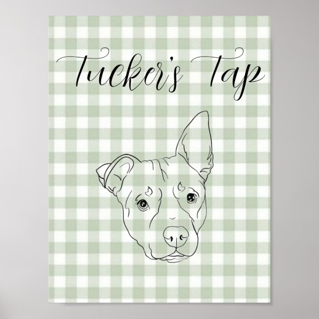 Bröllopsbarskylt med hund  poster (Framsidan)