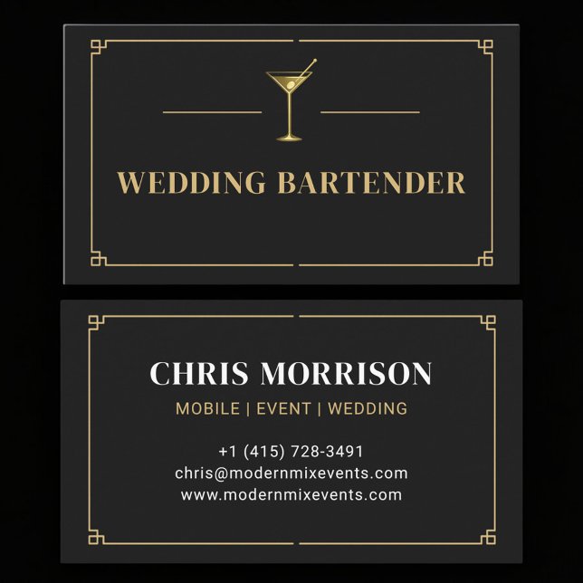 Bröllopsbartender Professionell Visitkort (Skapare uppladdad)