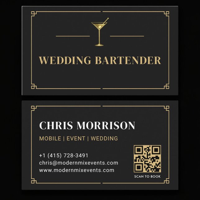 Bröllopsbartender QR-kod Professionell Visitkort (Skapare uppladdad)