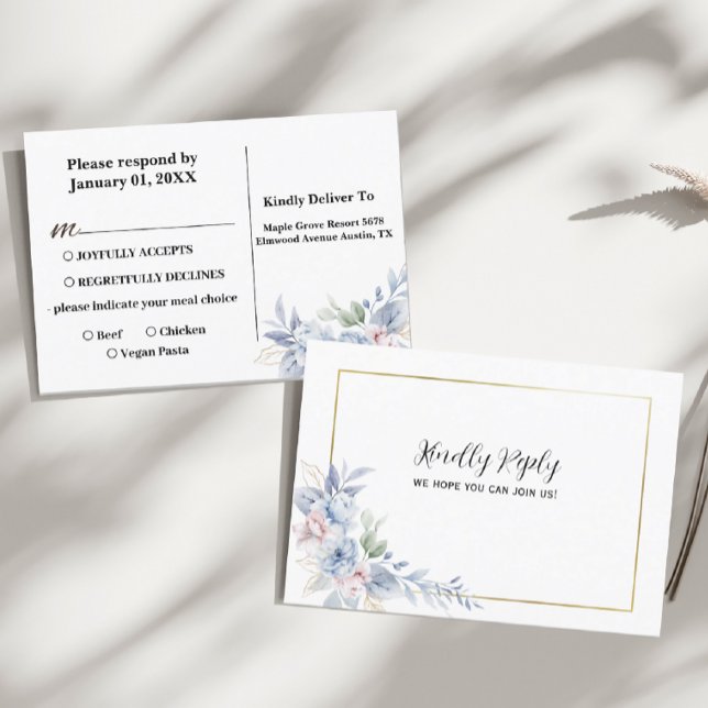 Bröllopsbekräftelse vykort från Blommig lista (Skapare uppladdad)