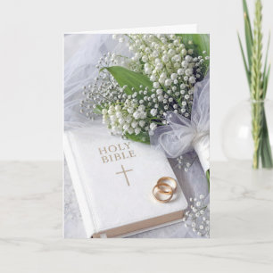 Bröllopsbibel med Liljekonvaljbouquet Kort