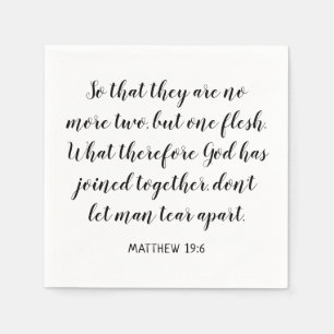 Bröllopsbibelvers Mattheus 19:6 Pappersservett