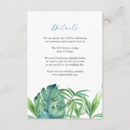 Bröllopsbilaga Tropiska palmlövar Tilläggskort