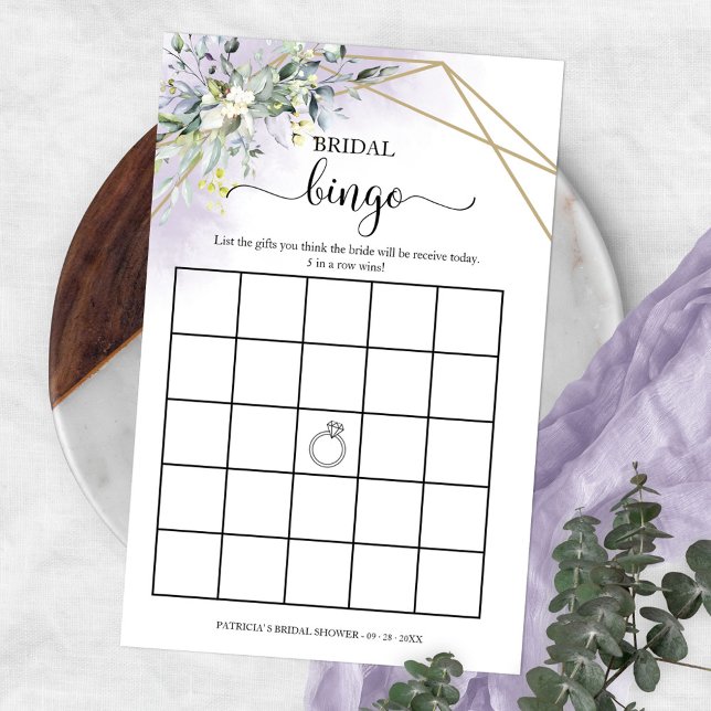 Bröllopsbingo Flyer med Geometrisk Grönska (Skapare uppladdad)
