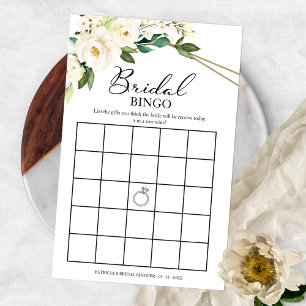Bröllopsbingo med grön geometrisk blomma flygblad