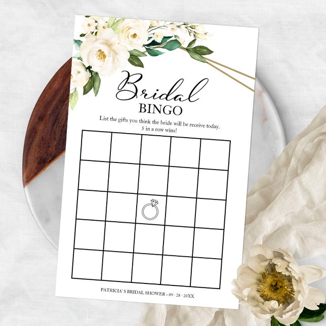 Bröllopsbingo med grön geometrisk blomma flygblad (Skapare uppladdad)