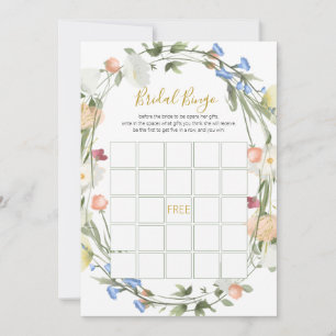 Bröllopsbingo med vilda blommor julkort