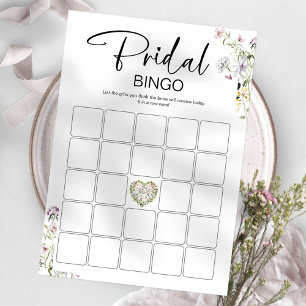 Bröllopsbingo Wildflower Bröllopsfestlek Inbjudningar