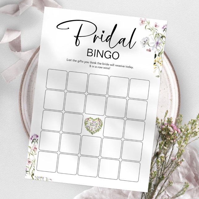 Bröllopsbingo Wildflower Bröllopsfestlek  Inbjudningar (Skapare uppladdad)