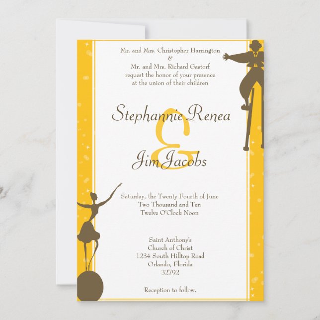 Bröllopsbjudan 5 x 7 Whimsical Carnival Fair Inbjudningar (Framsida)