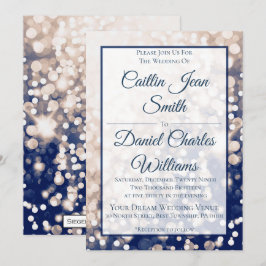 Bröllopsbjudan - Champagne och marin Inbjudningar