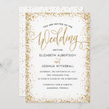 Bröllopsbjudan i Faux Guld Glitter