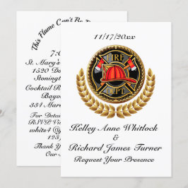 Bröllopsbjudan till brandman inbjudningar