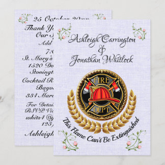 Bröllopsbjudan till brandman inbjudningar