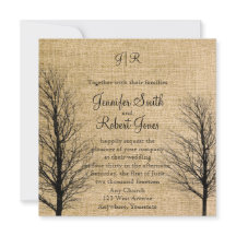 Bröllopsbjudan till Burlap och Birch Posh-bröllop