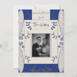 Bröllopsbjudan till Fantasy Fairy Wedding i Blue o Inbjudningar