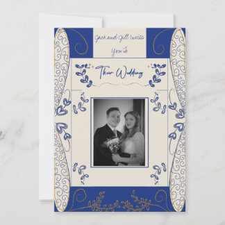 Bröllopsbjudan till Fantasy Fairy Wedding i Blue o Inbjudningar