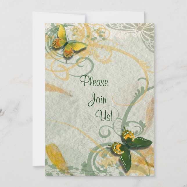 Bröllopsbjudan till fjäril inbjudningar (Framsida)