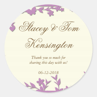 Bröllopsbjudan till Papel Picado - älskliga duvor Runt Klistermärke