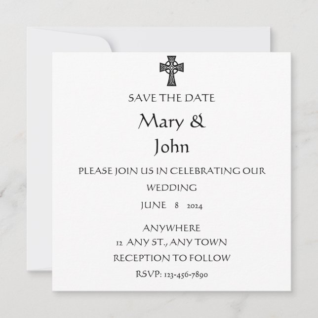 Bröllopsbjudan till svartvitt. inbjudningar (Framsida)