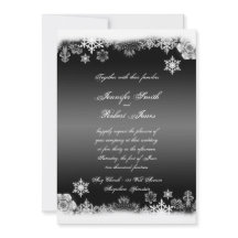Bröllopsbjudan till svartvitt snöflingor