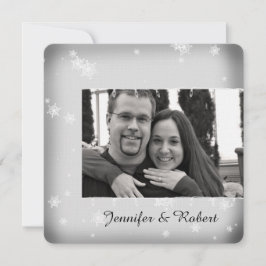 Bröllopsbjudande för vit och Silver Inbjudningar