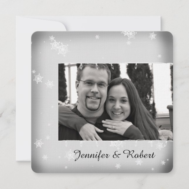 Bröllopsbjudande för vit och Silver Inbjudningar (Framsida)