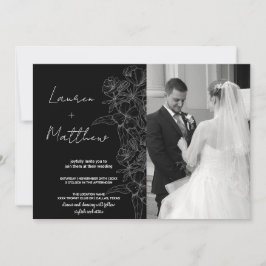 Bröllopsbjudanden med blommor med foto inbjudningar