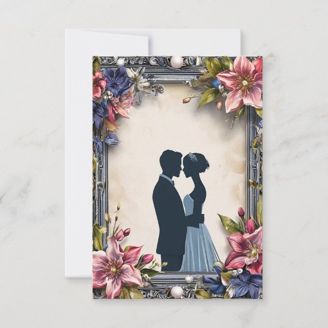 Bröllopsblommig inbjudan (Framsida)