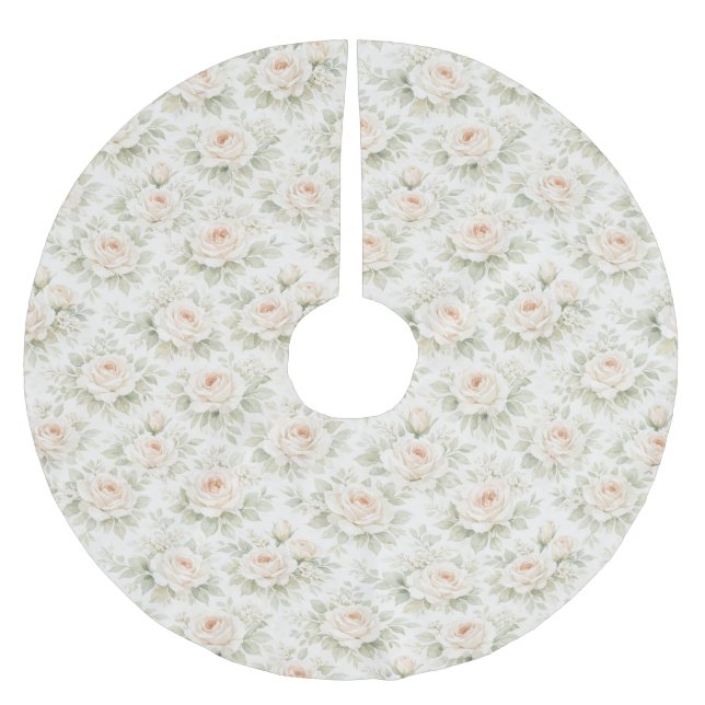 Bröllopsblommig mönster julgransmatta borstad polyester (Framsidan)