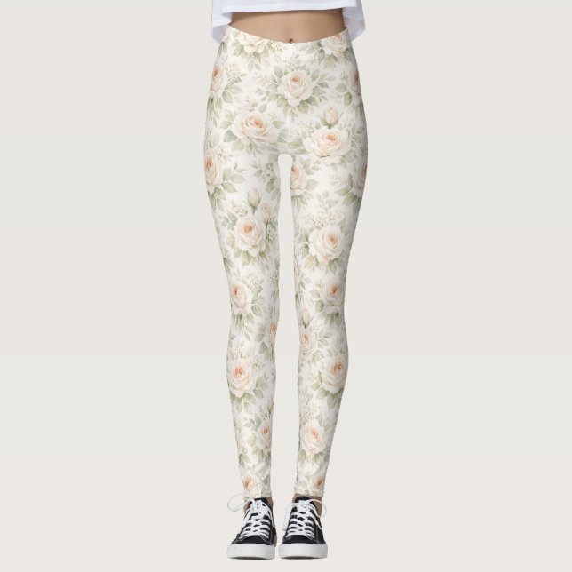 Bröllopsblommig mönster leggings (Framsida)