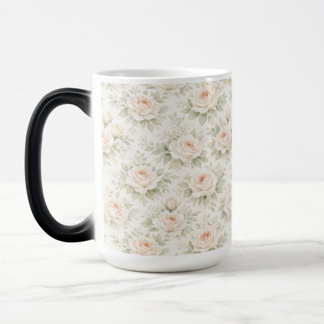 Bröllopsblommig mönster magisk mugg (Vänster)
