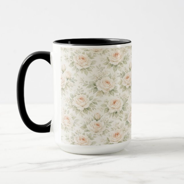 Bröllopsblommig mönster mugg (Vänster)