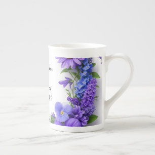 💍 Bröllopsblommor Lysande 🌸 Färggranna Blomninga Benporslin Mugg
