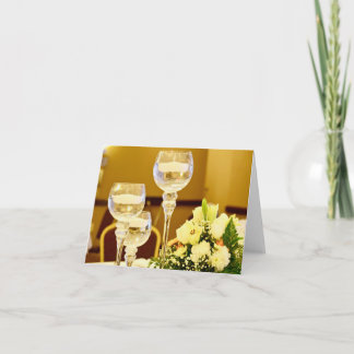 Bröllopsblommor och ljus - tom insida tack kort