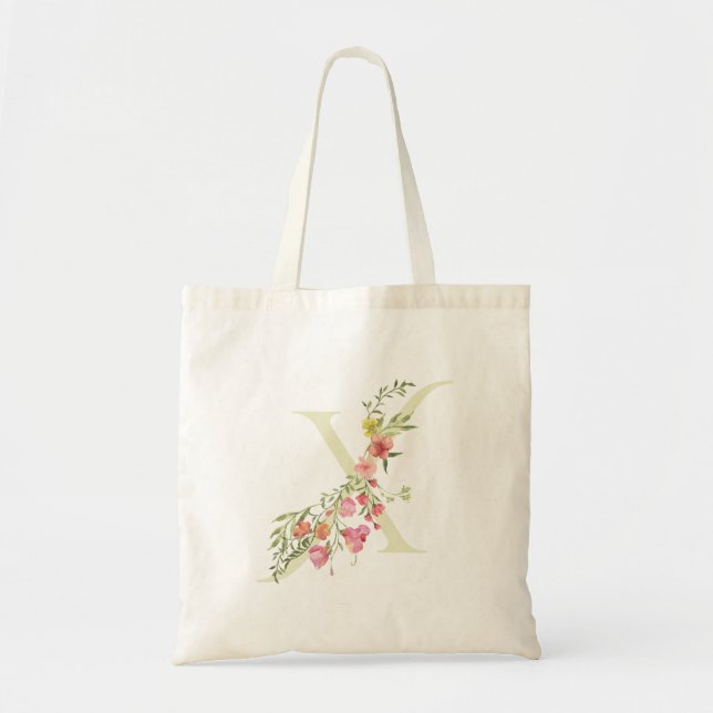 bröllopsblommor vår X monogram brudshower Tygkasse (Framsidan)