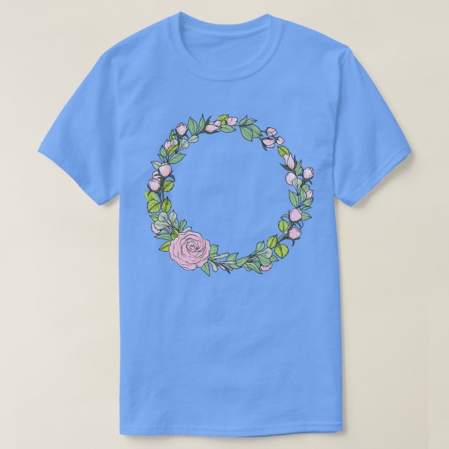 Bröllopsblomsterkrans I Brudbukett boho stil  T Shirt (Design framsida)