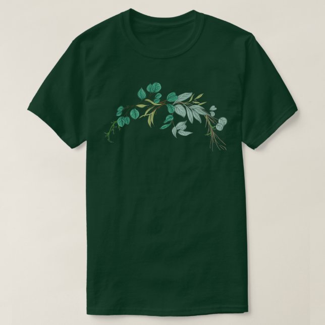 Bröllopsblomsterkrans I Brudbukett boho-stil  T Shirt (Design framsida)