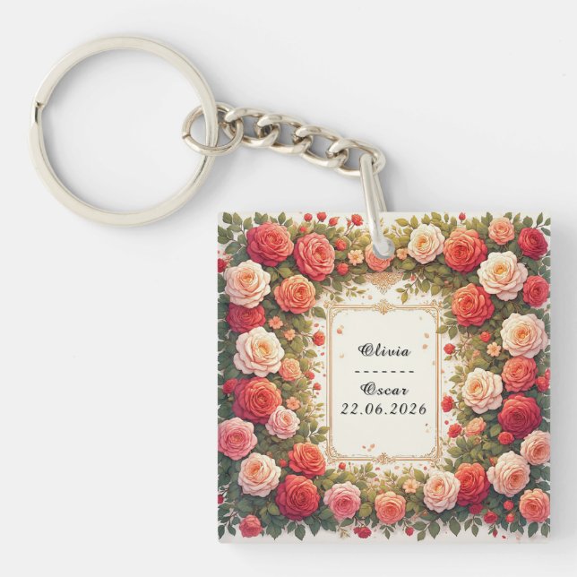 💍 Bröllopsblomsterkranspresent för anpassat namn (Framsidan)
