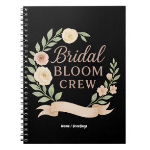Bröllopsblomsterligan Floral Sängkammarparty Desig Anteckningsbok