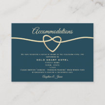 Bröllopsboende Kort Klassisk Blå och Guld