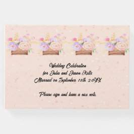 Bröllopsbok för Peach Rustic Floral Bröllop Gästböcker