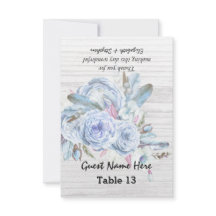 Bröllopsbord Nummer Escort Boho Blomma Vit Trä