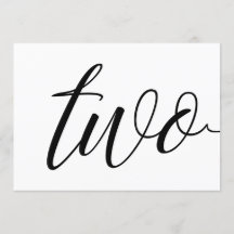 Bröllopsbordnummer - Lyxig typografi - Svart 2