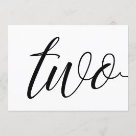 Bröllopsbordnummer - Lyxig typografi - Svart 2 Inbjudningar