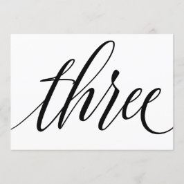 Bröllopsbordnummer - Lyxig typografi - Svart 3 Inbjudningar