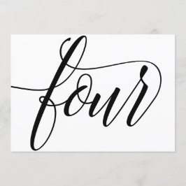 Bröllopsbordnummer - Lyxig typografi - Svart 4 Inbjudningar